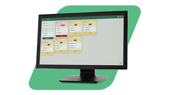 Vectron Order Hub Küchenmonitor für Gastronomie mit Spaltenlayout