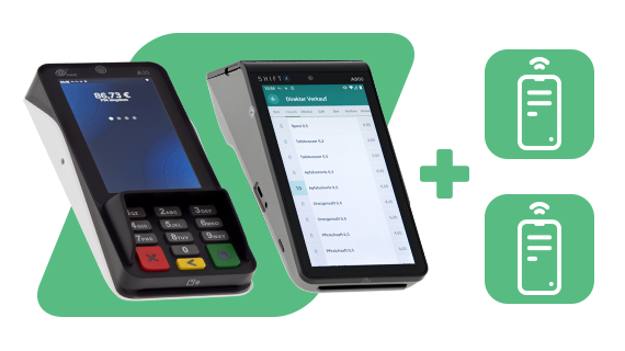 Shift4 A35 und A800 EC-Terminals plus Vectron MobileApp für Kartenzahlung